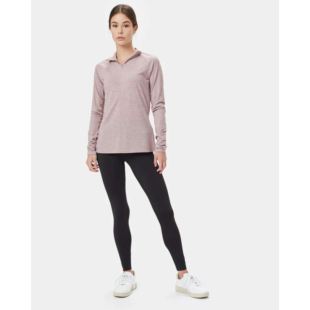 Tentree InMotion 1/4 zip Sport top‎ Womens Large Mauve Pink Pullover Long Sleeve